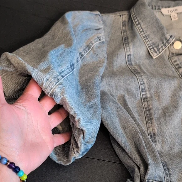 Fate Blue Denim Dress with Belted Waist - Picture 3 of 14